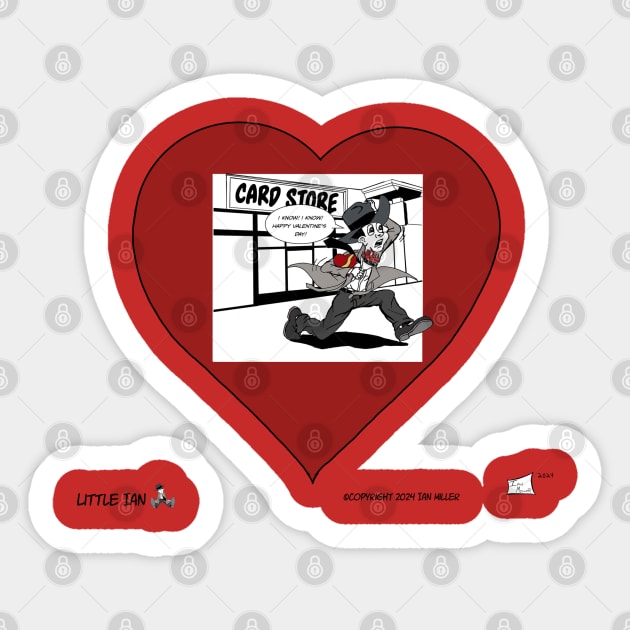 Little Ian Getting Valentines at the Card Store Sticker by Little Ian Merch